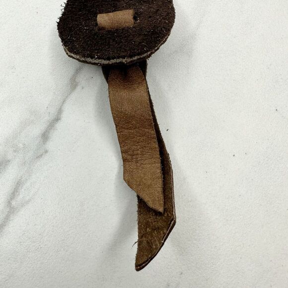 Soft Brown Leather Fringe Western Boho Keychain Keyring - Picture 7 of 7